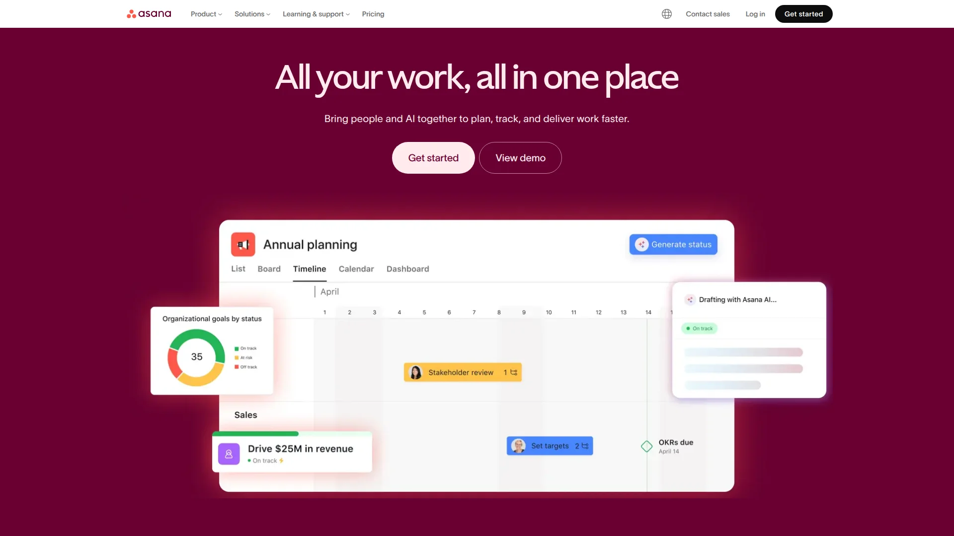 Asana task management interface screenshot