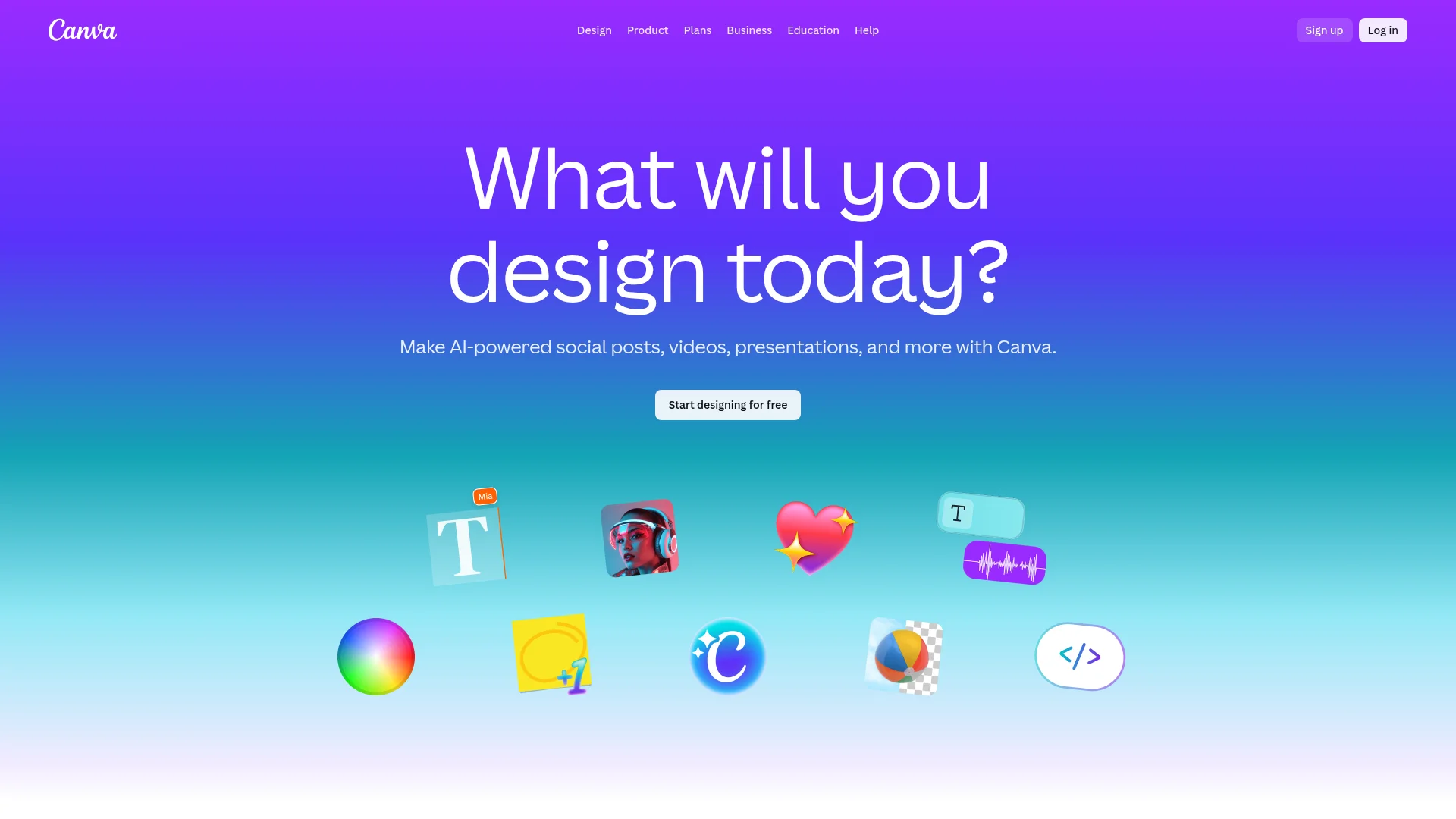 Canva homepage screenshot