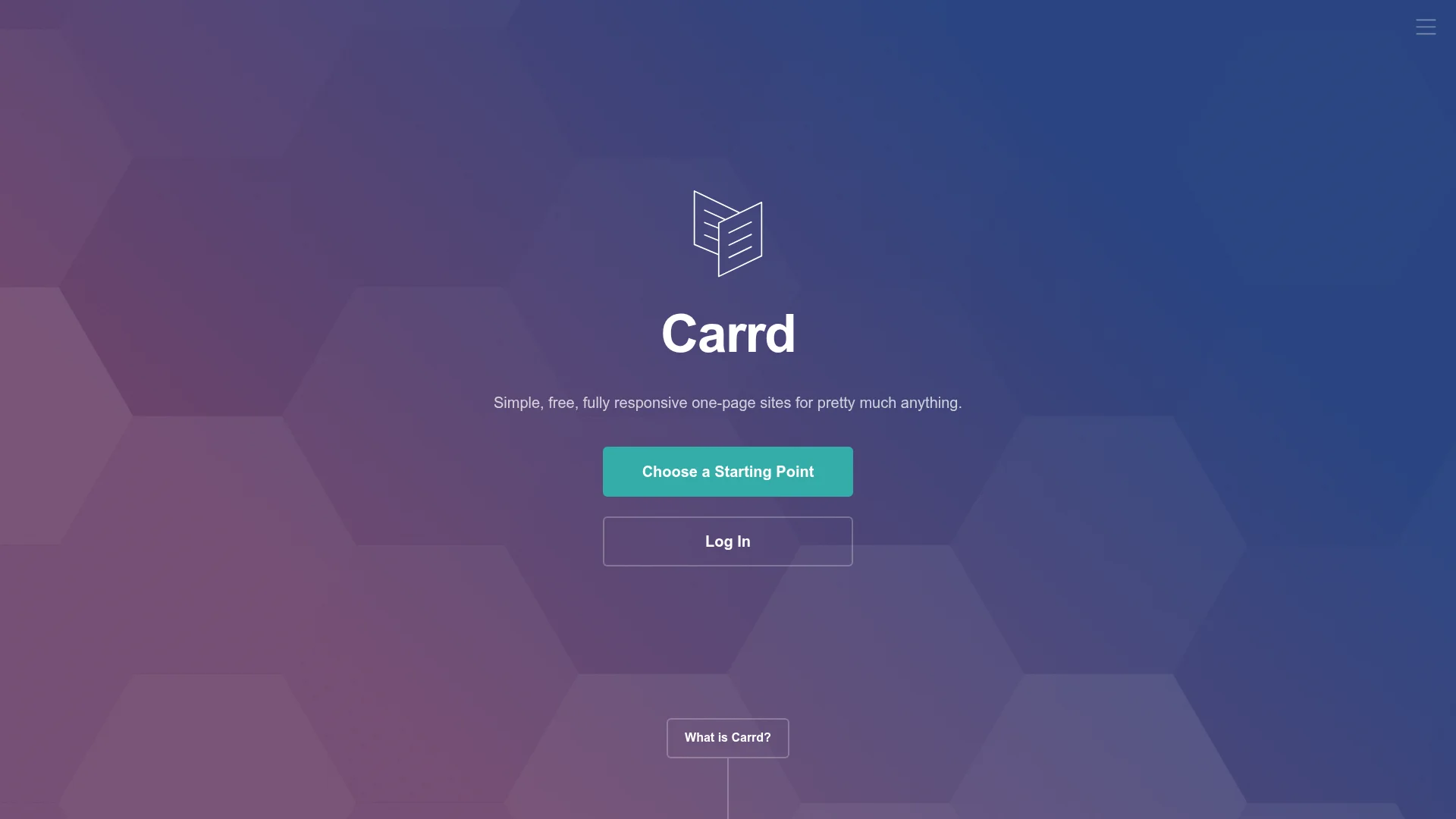 Carrd landing page editor