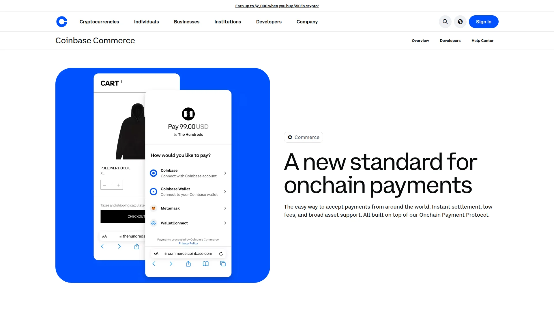 Coinbase Commerce dashboard screenshot