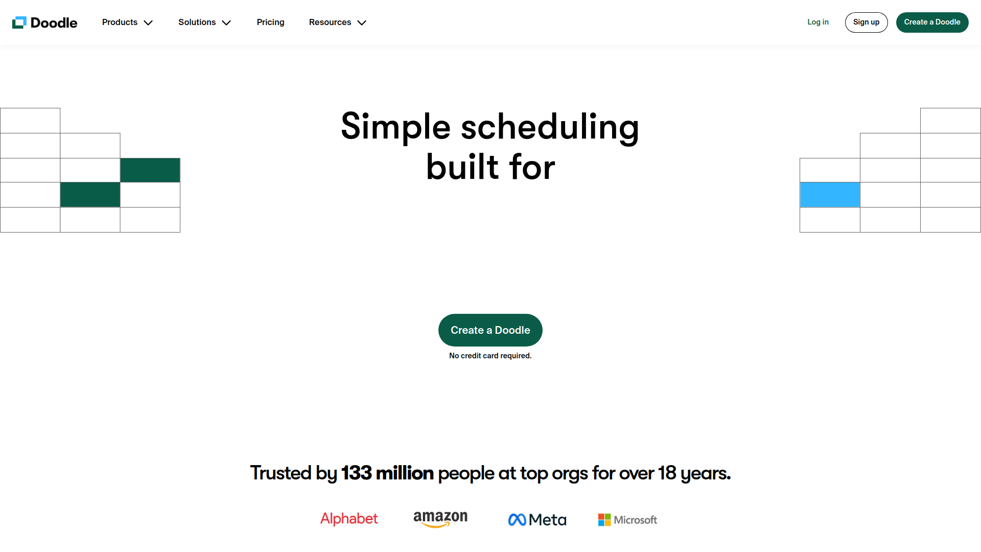 Doodle homepage screenshot