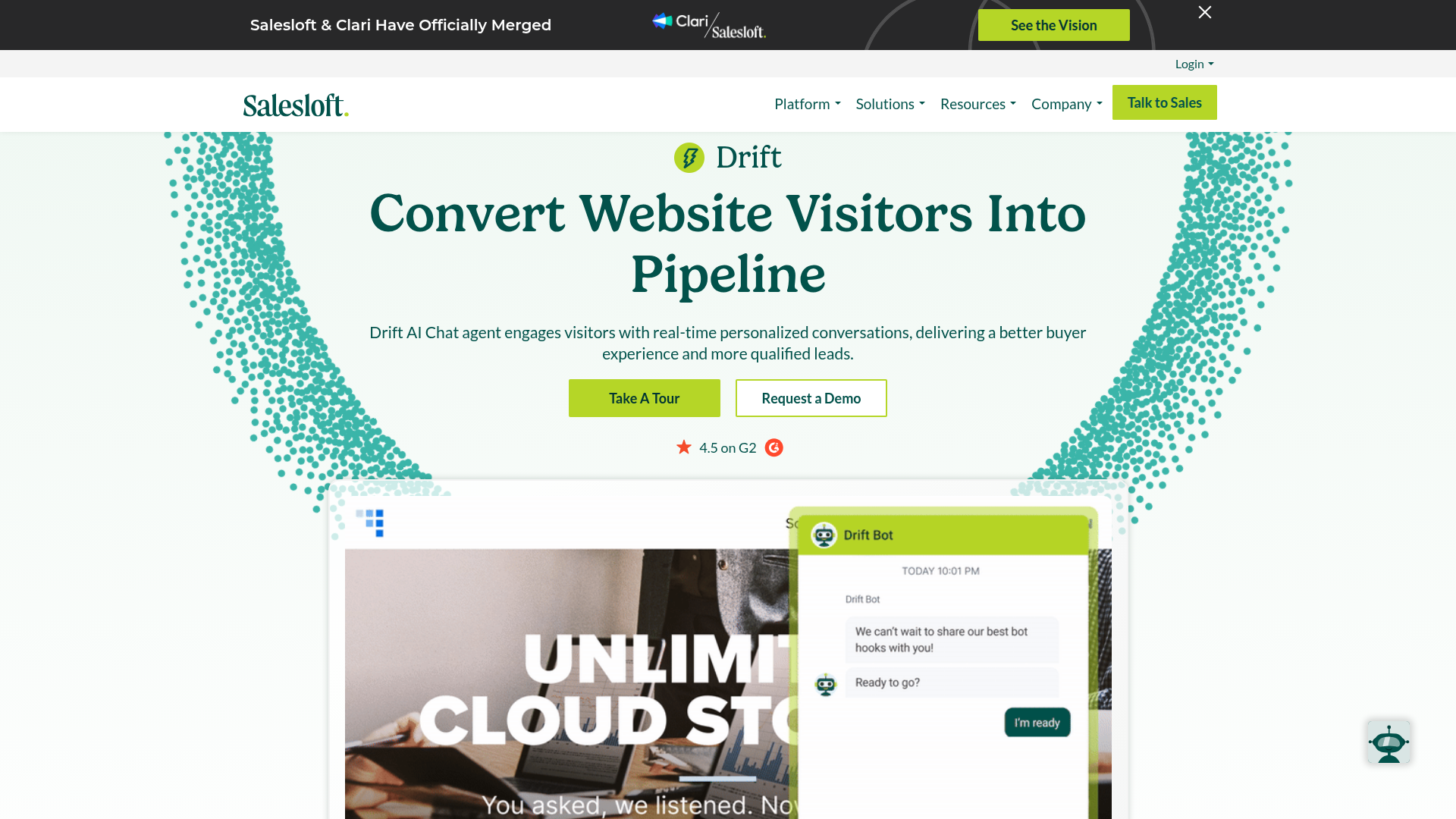 Drift conversational marketing dashboard