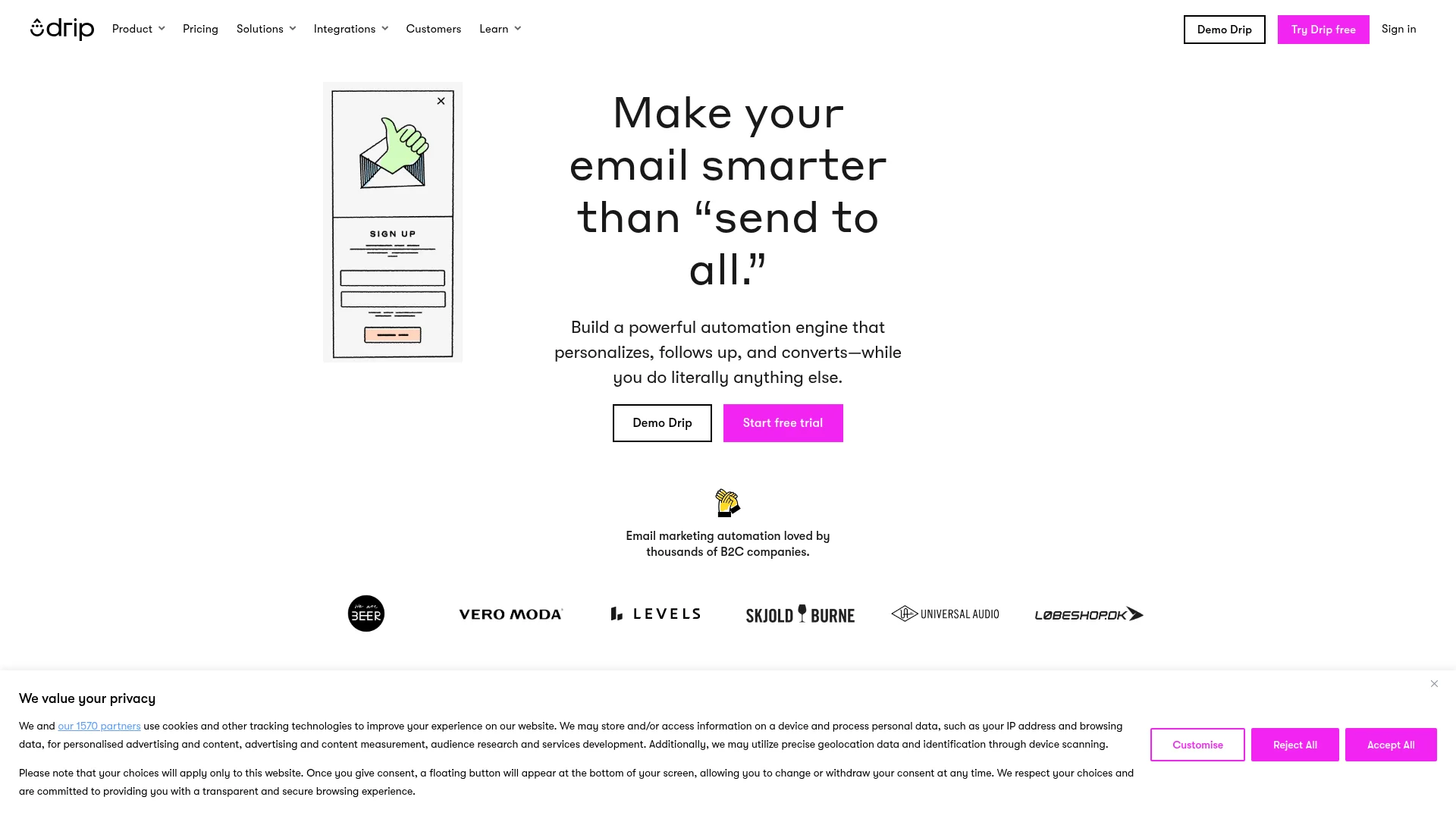 Drip workflow builder screenshot
