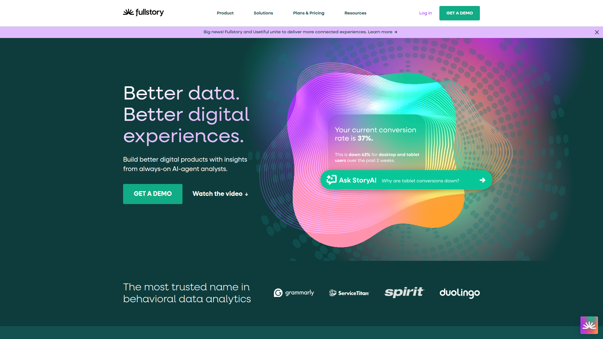 Fullstory session replay dashboard