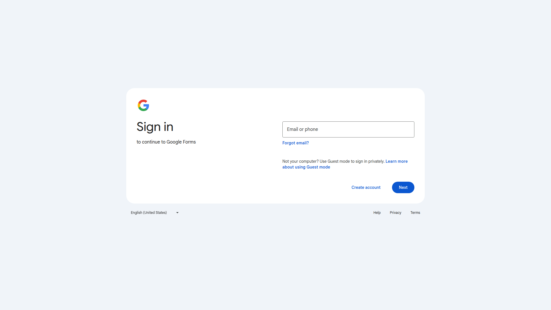 Google Forms editor showing basic form building interface