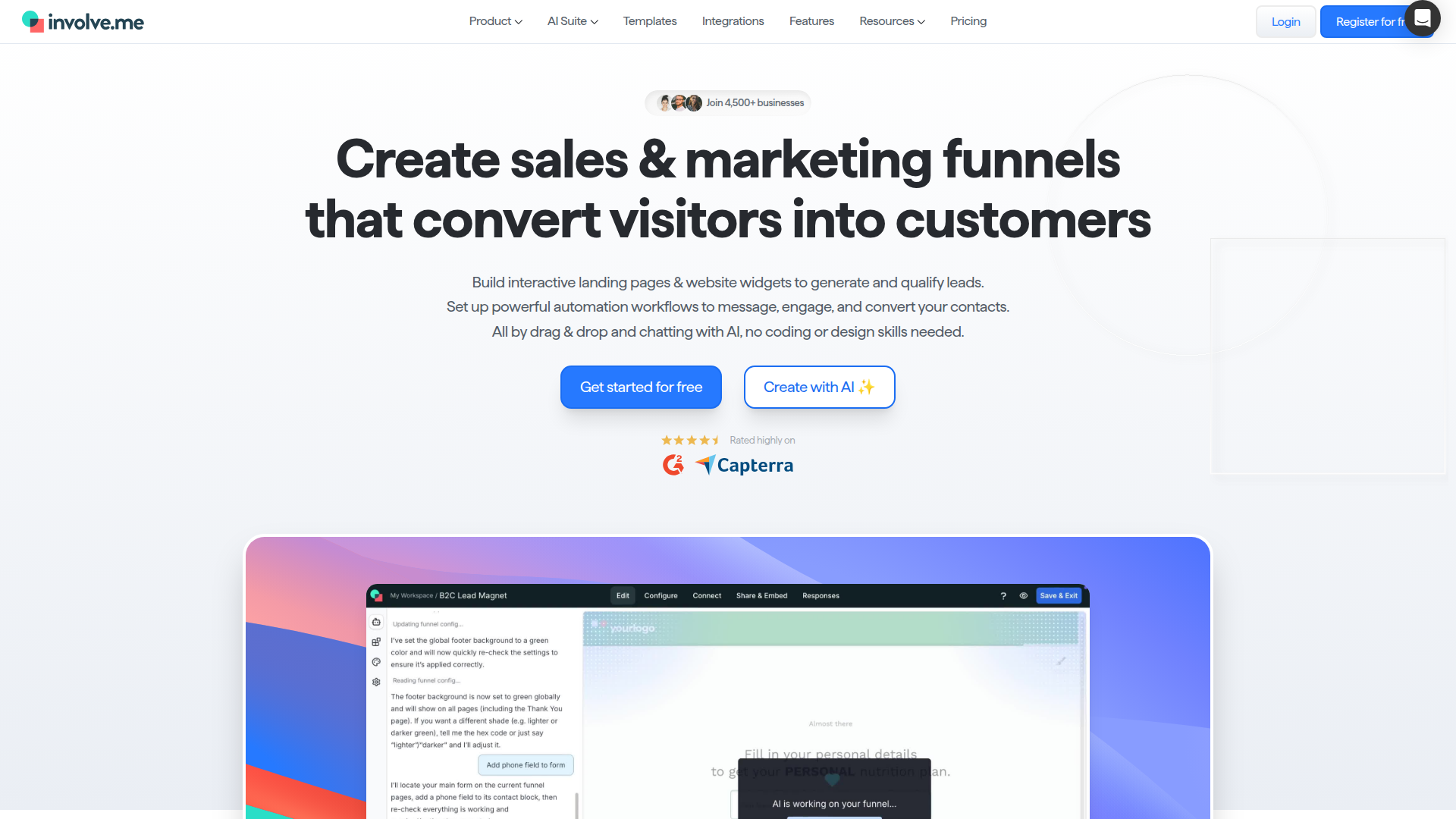 involve.me interactive calculator and quiz builder interface
