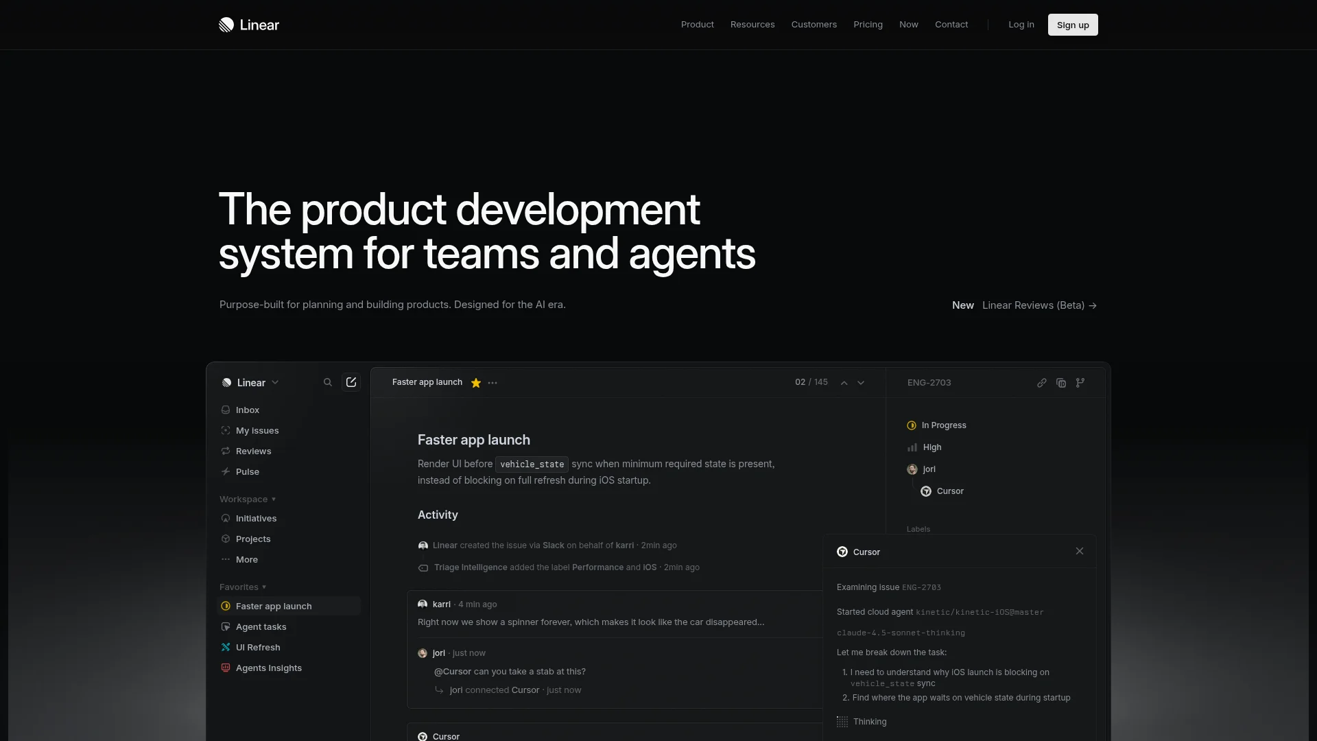 Linear project management interface screenshot