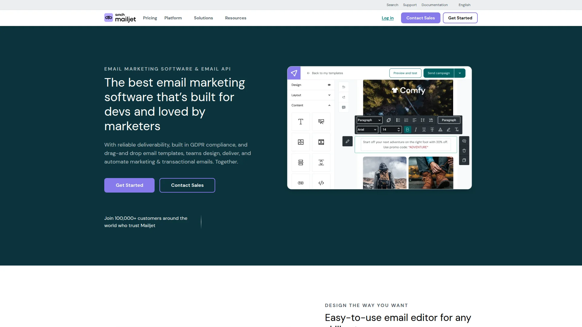 Mailjet interface screenshot