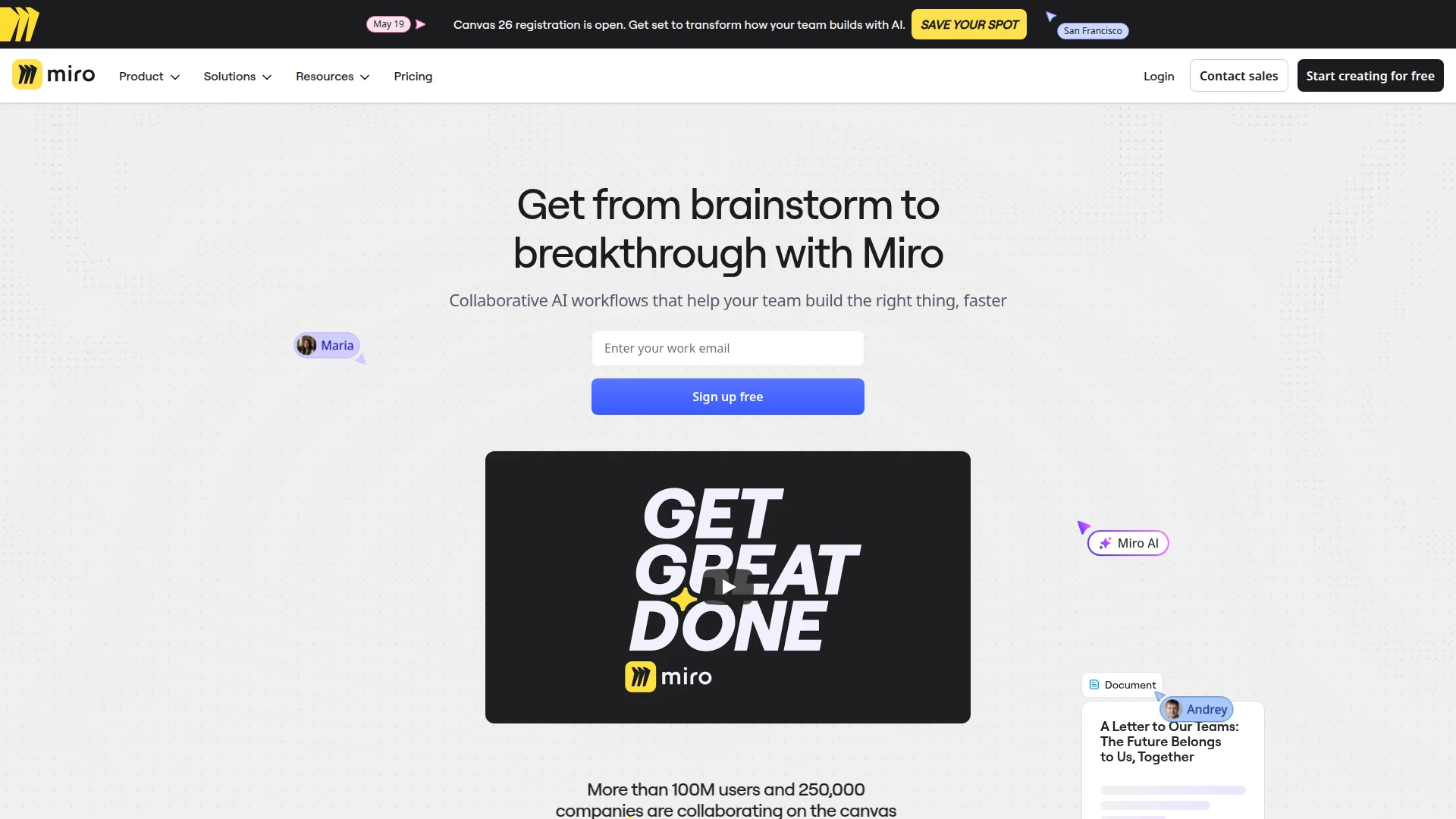 Miro whiteboard screenshot