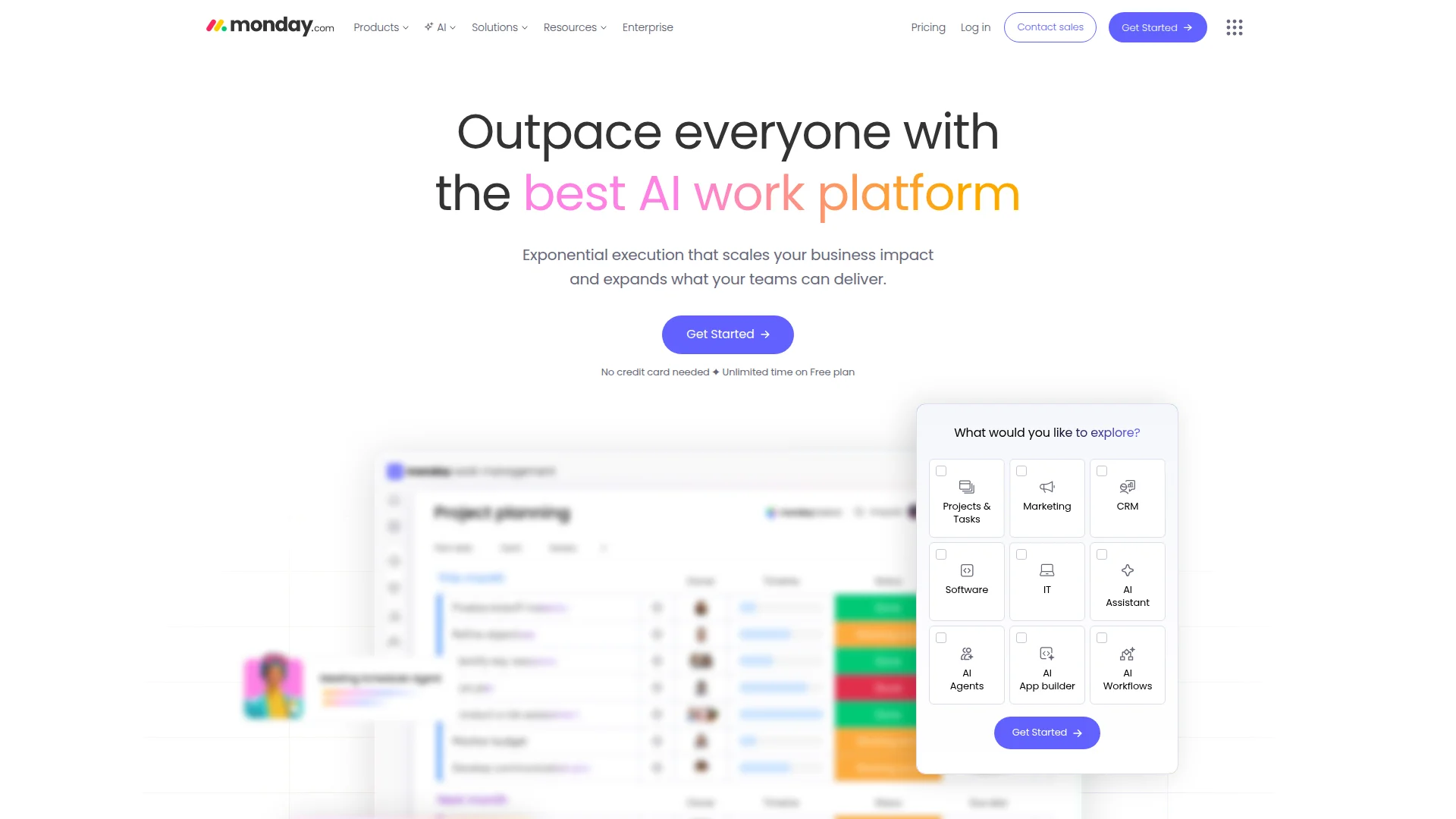 Monday.com colorful interface screenshot