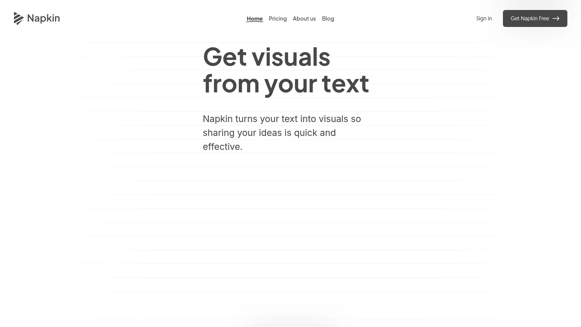 Napkin AI homepage screenshot
