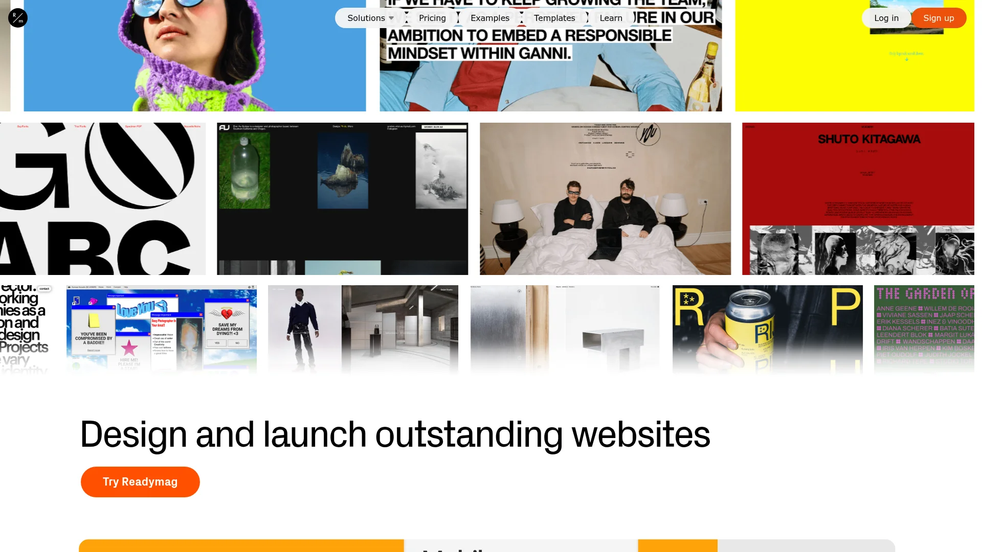 Readymag editor interface