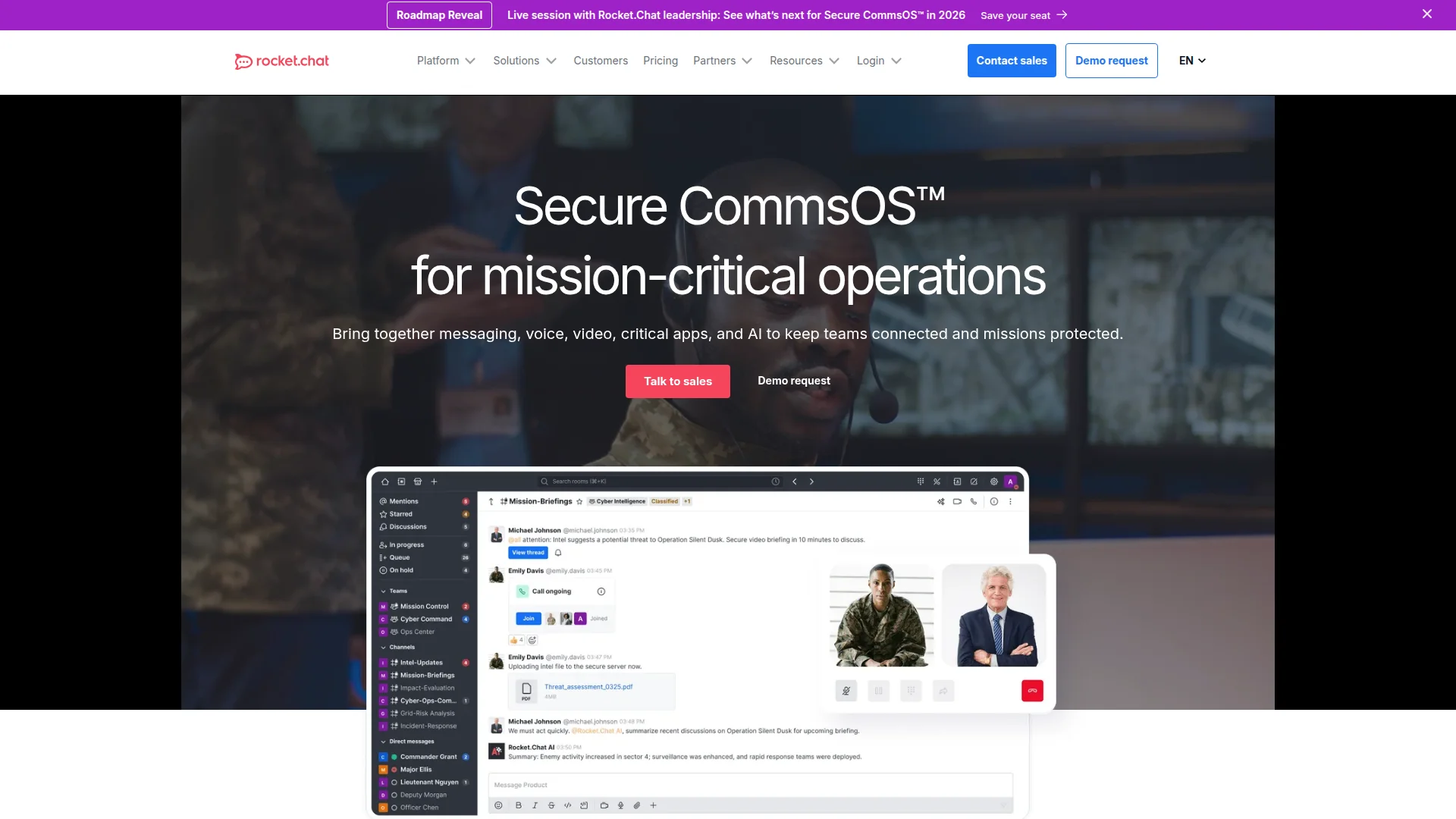 Rocket.Chat secure messaging platform