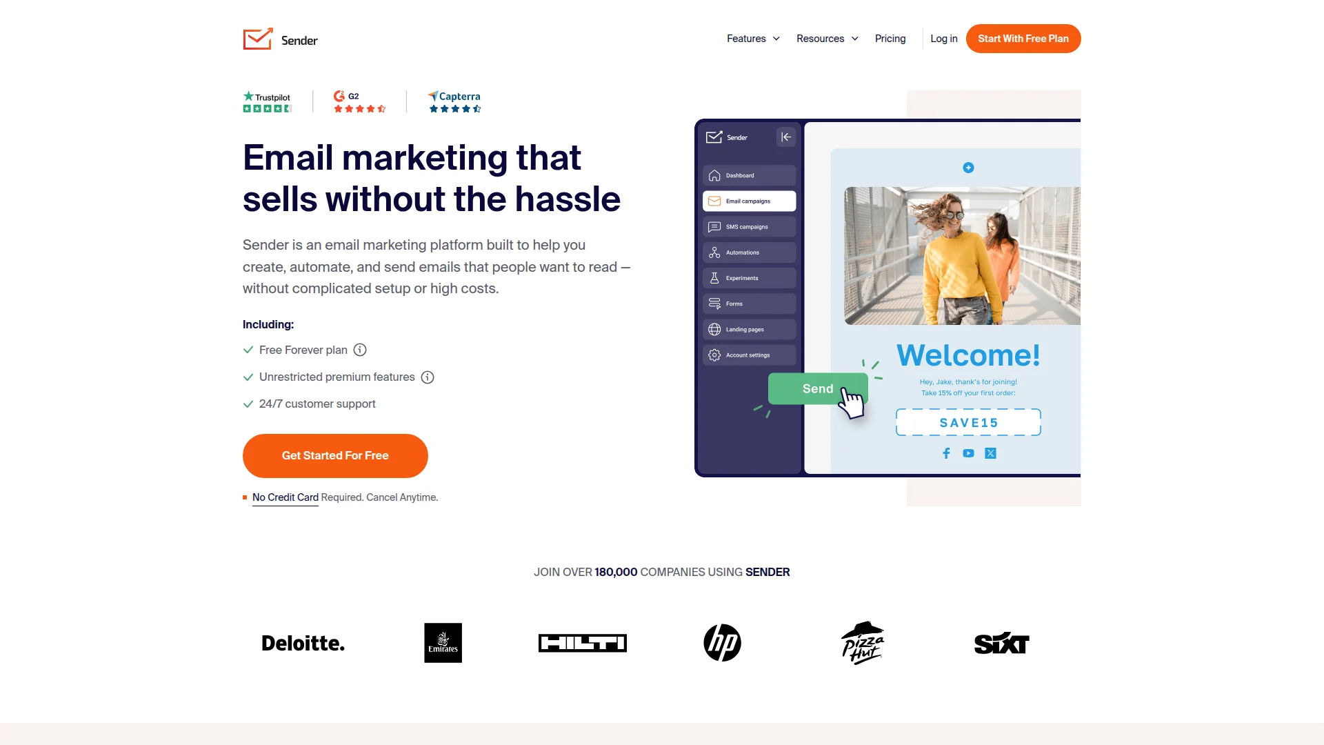 Sender automation workflow builder