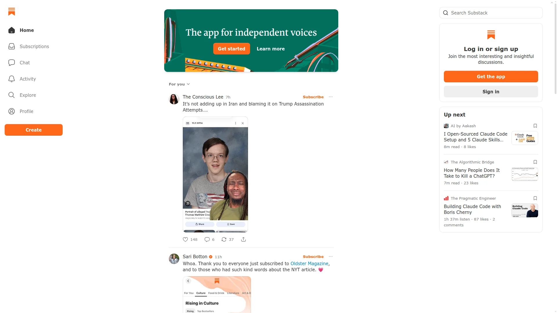 Substack writer dashboard