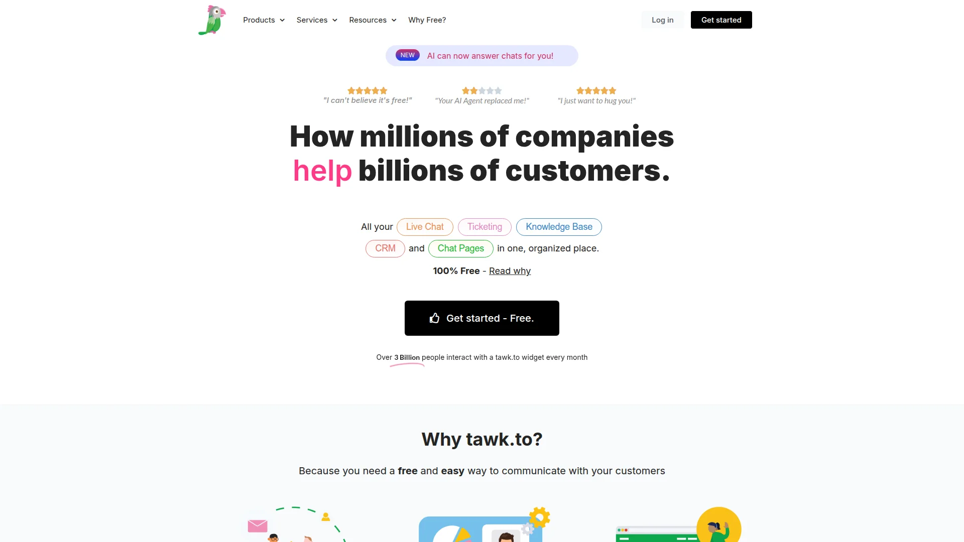 Tawk.to free chat widget screenshot