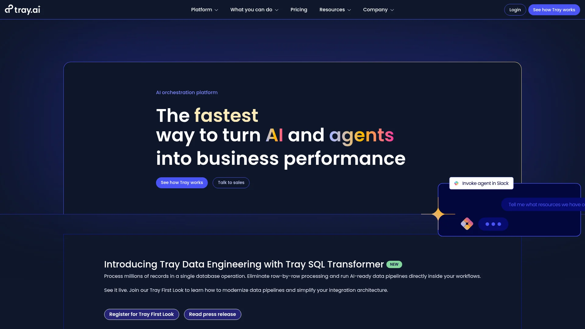 Tray.io workflow builder interface