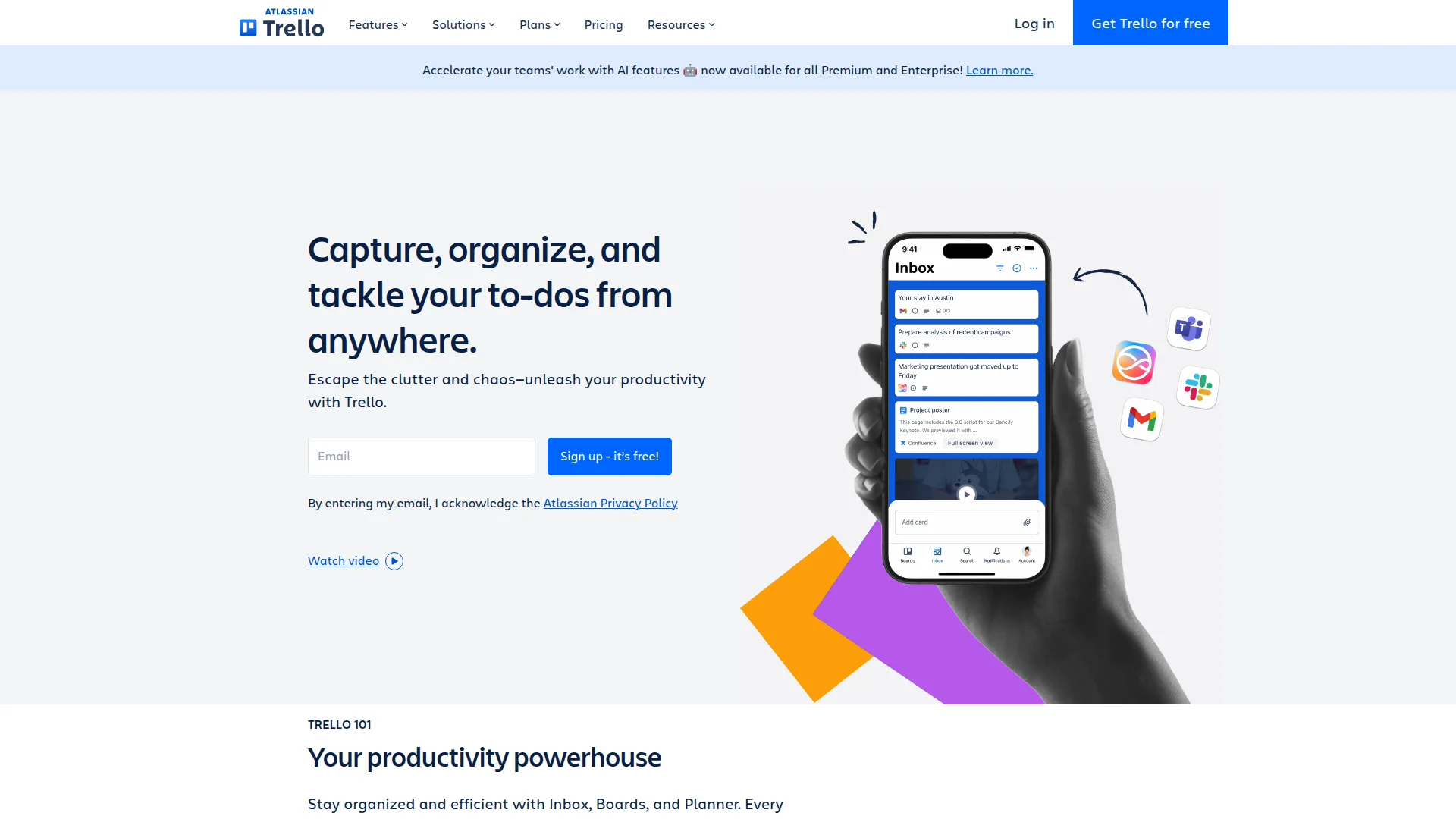 Trello kanban board screenshot