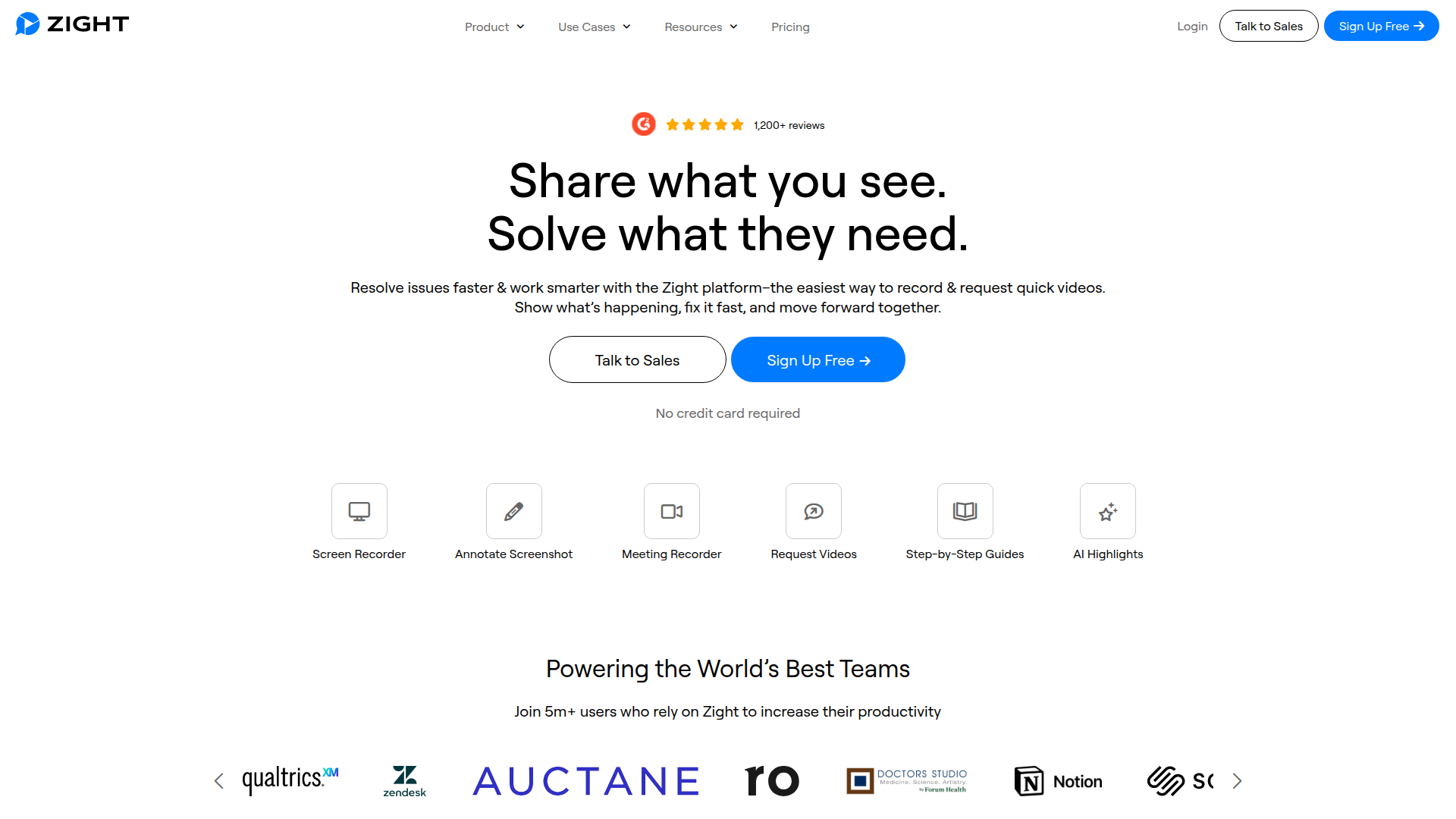 Zight homepage screenshot