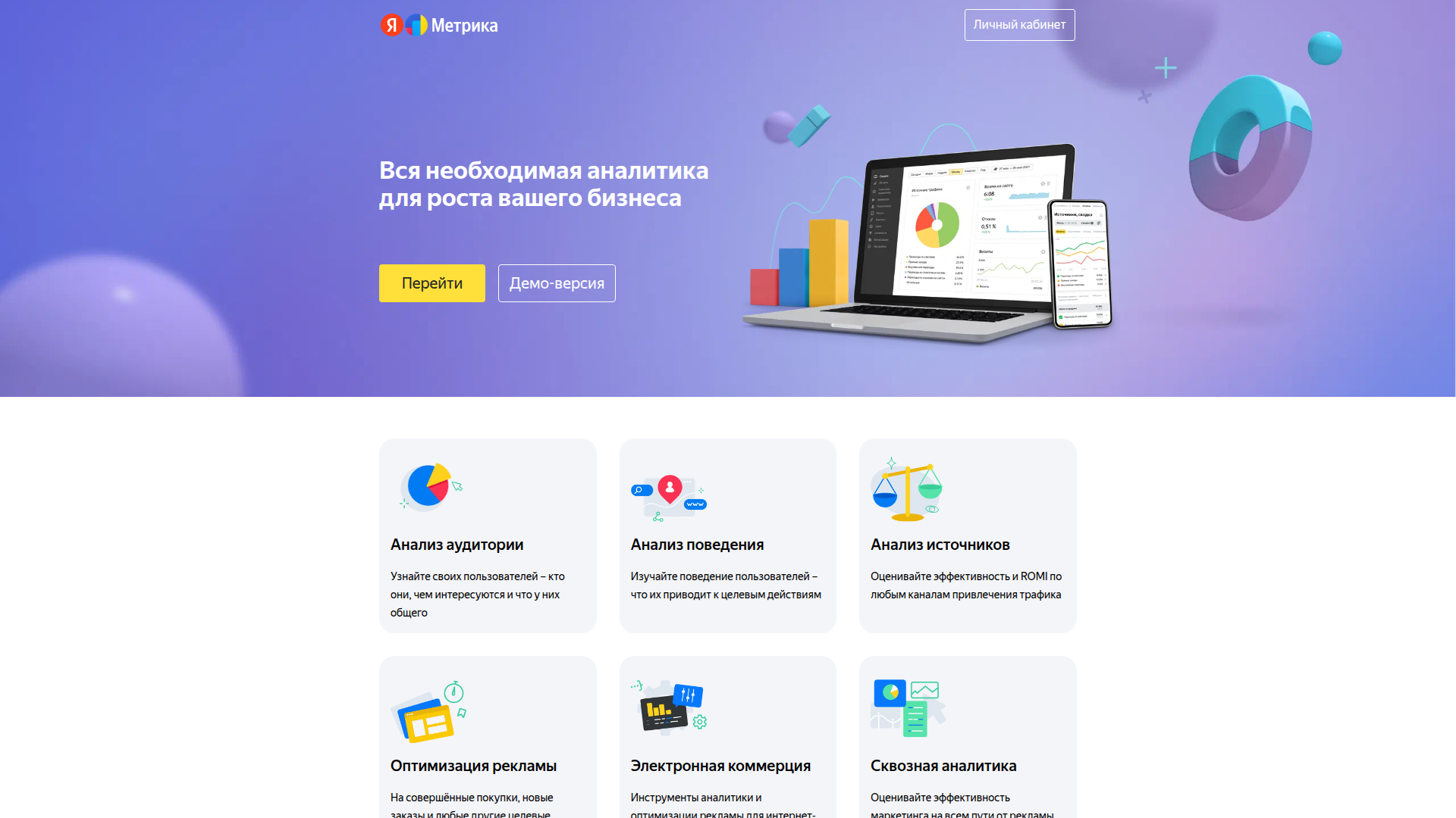 Yandex Metrica screenshot
